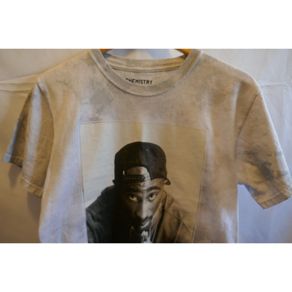 Tupac Tie Dye Gray and White Poetic Justice T-Shirt Sz Med - Picture 15 of 16